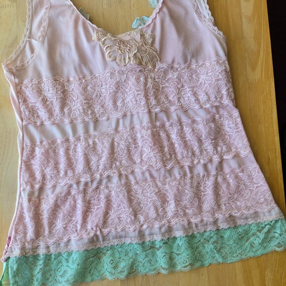 Pink Rose Boudoir Blouse | Roselani Jasmin | Size Small - Medium - Picture 6 of 10